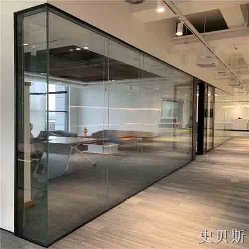 清城双层12mm全景玻璃隔断墙结构图